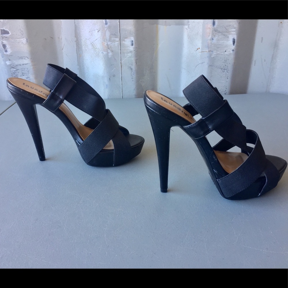 Black Stilettos with Elastic Straps